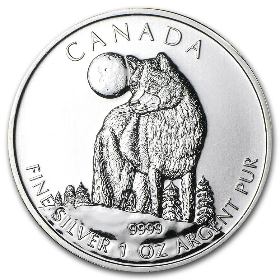 Canada_2011_Lone_Wolf_and_Full_Moon_$5_1_Troy_Oz_Pure_Silver_BU