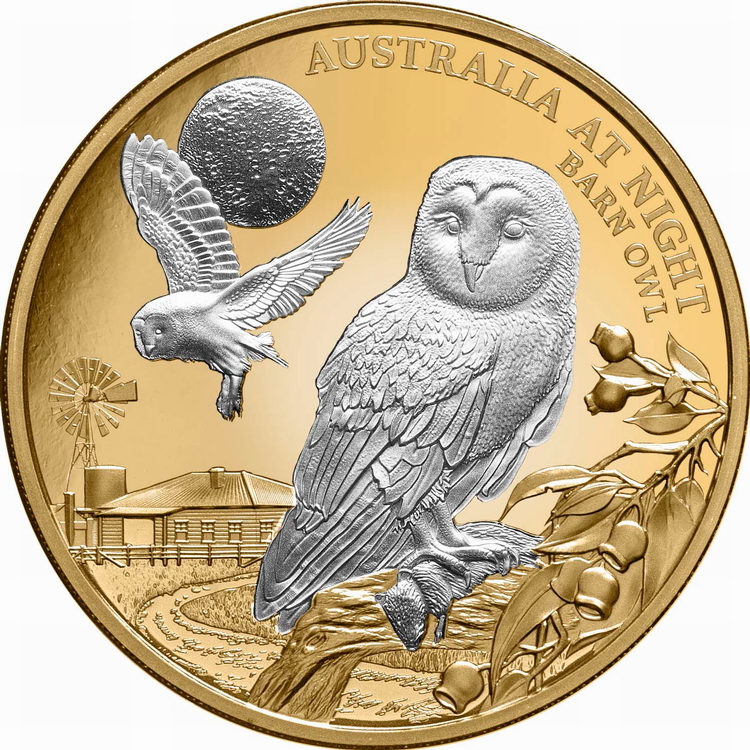 Niue_2022_Australia_at_Night_7_Barn_Owl_$100_1_Troy_Ounce_Pure_Gold_Proof_MINTAGE_150