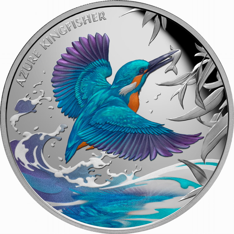 Niue_2023_Azure_Kingfisher_$1_1_Troy_Oz_Pure_Silver_Proof_with_Color_MINTAGE_1000