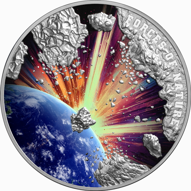 Niue_2023_Forces_of_Nature_2_Shooting_Star_Meteorite_$5_2_Troy_Oz_Pure_Silver_Ultra_High_Relief_Proof_with_Color—MINTAGE_750