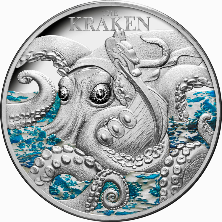 Niue_2023_Mythical_Creatures_1_Kraken_$5_2_Oz_Pure_Silver_High_Relief_Proof_with_Color_MINTAGE_750