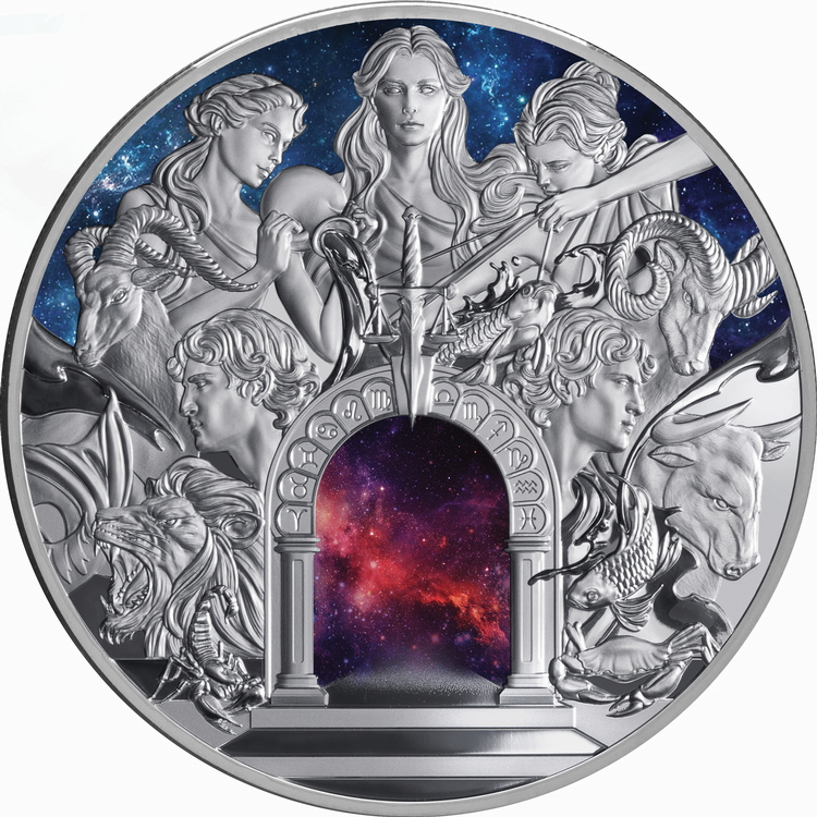 Niue_2024_12_Signs_of_the_Roman_Zodiac_$10_5_Troy_Ounce_Pure_Silver_Proof_with_Color_MINTAGE_400