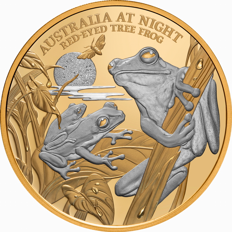 Niue_2024_Australia_at_Night_Red_Eyed_Tree_Frog_$100_1_Troy_Ounce_Pure_Gold_Proof_with_Platinum_Plating