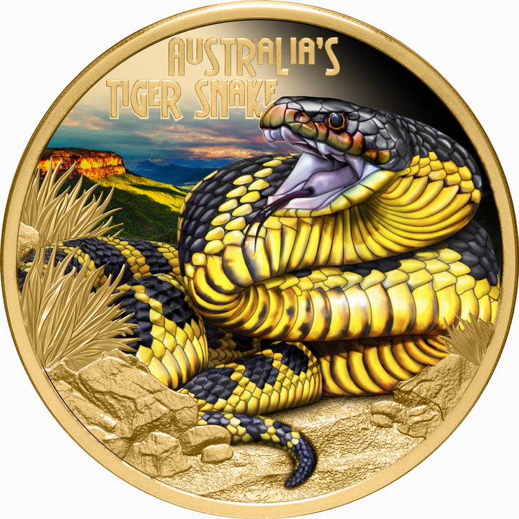 Niue_2025_Deadly_and_Dangerous_Tiger_Snake_$100_1_Troy_Oz_Pure_Gold_Proof_with _Color