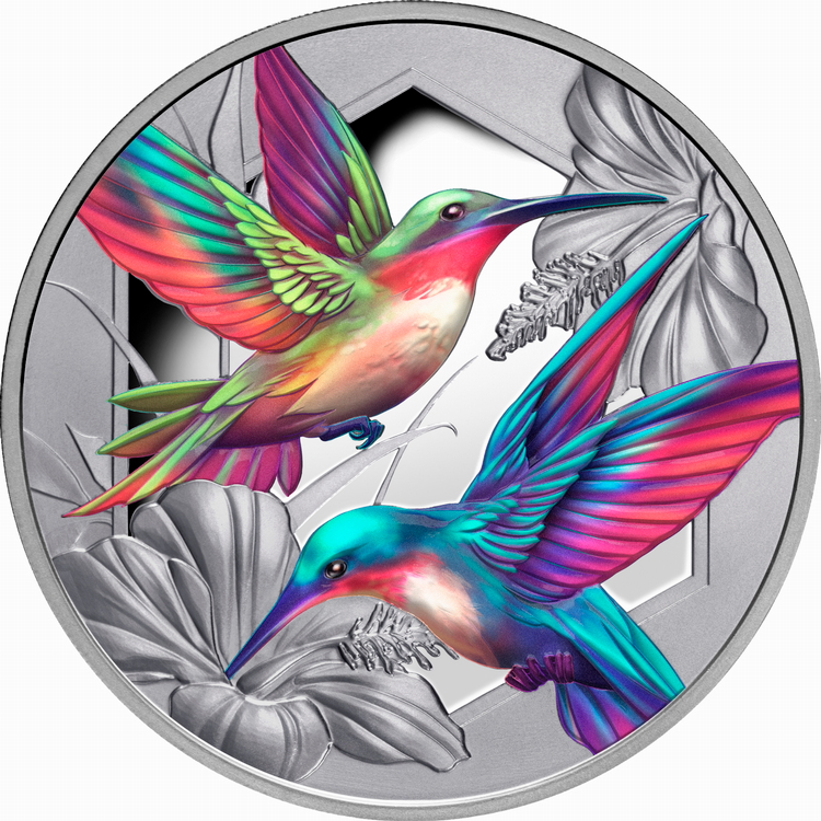 Niue_2025_Hummingbirds_and_Hibiscus_$1_1_Troy_Ounce_Pure_Silver_Proof_with_Color_MINTAGE_750