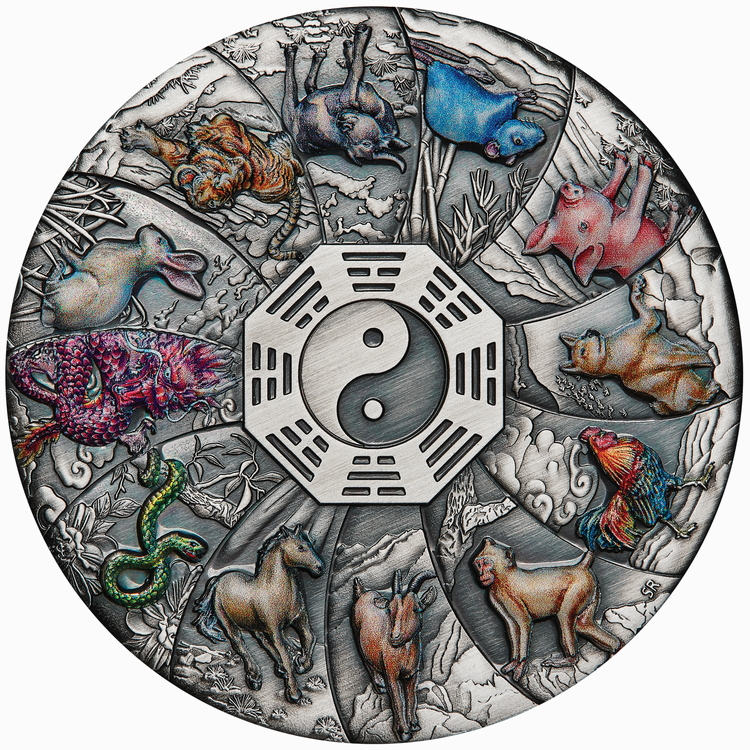 Tuvalu_2023_12_Lunar_Zodiac_Animals_$5_5_Troy_Ounce_Pure_Silver_Antiqued_Piedfort_Coin_with_Color