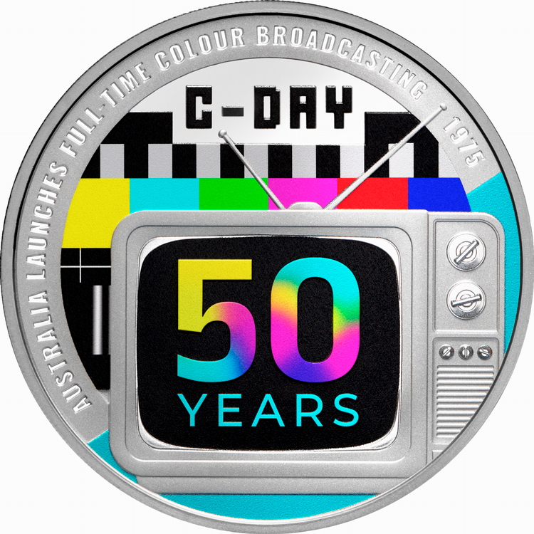 Tuvalu_2025_C-Day_Colour_TV_In_Australia_50th_Anniversary_1975_$1_1_Troy_Oz_Pure_Silver_Proof_with_Color