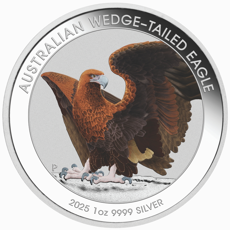 Australia_2025_Wedge-Tailed_Eagle_$1_1_Troy_Ounce_Pure_Silver_10th_Anniversary_Designed_by_US_Mint_Chief_Engraver_John_Mercanti_with_Color_in_Card_Perth_Mint