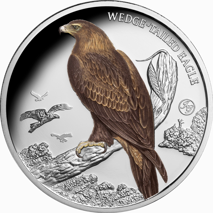 Niue_2025_Birds_of_Australia_6_Wedge-Tailed_Eagle_John_Gould_$1_1_Troy_Ounce_Pure_Silver_Proof_with_Color_Mintage_750