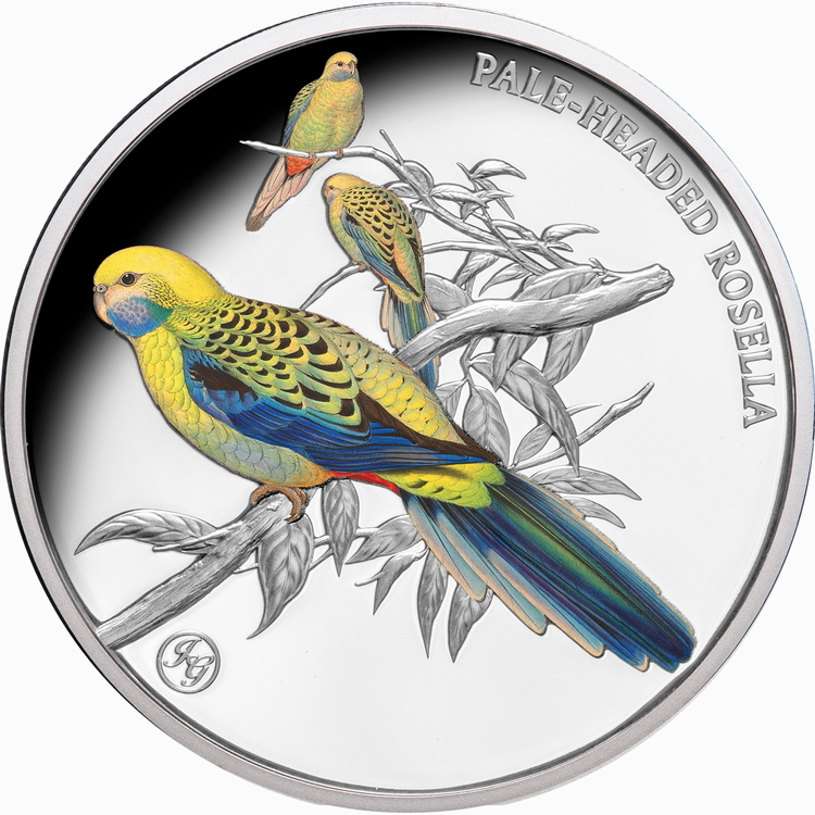 Niue_2025_Birds_of_Australia_7_Pale-Headed_Rosella_Parrot_John_Gould_$1_1_Troy_Ounce_Pure_Silver_Proof_with_Color_Mintage_750
