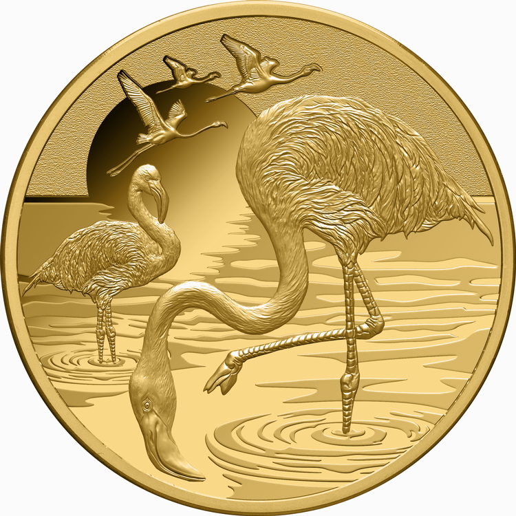 Niue_2025_Flamingos_Beauty_and_Grace_$100_1_Troy_Ounce_Pure_Gold_Proof_MINTAGE_50