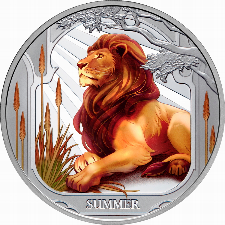 Niue_2025_Four_Seasons_3_Summer_Lion_$1_1_Troy_Ounce_Pure_Silver_Proof_with_Color
