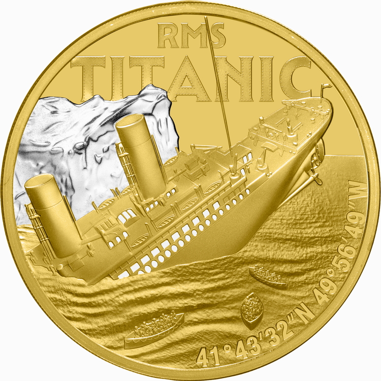 Niue_2025_RMS_Titanic_1985_40th_Anniversary_Discovery_$100_1_Troy_Ounce_Pure_Gold_Proof_with_Platinum_Plating_MINTAGE_99