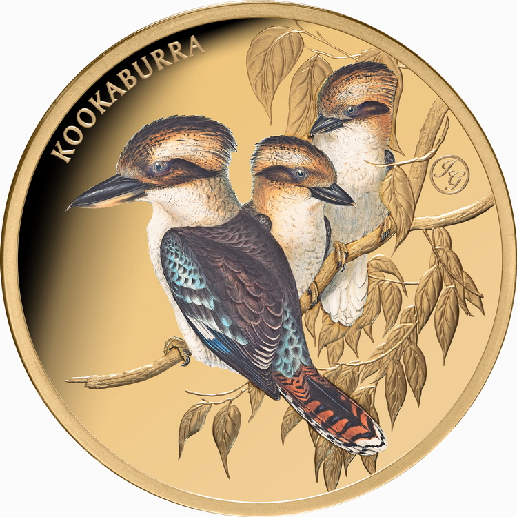 Niue_2026_Birds_of_Australia_5_Kookaburra_John_Gould_$100_1_Troy_Ounce_Pure_Gold_Proof_with_Color_Mintage_50 Niue_2026_Birds_of_Australia_5_Kookaburra_John_Gould_$100_1_Troy_Ounce_Pure_Gold_Proof_with_Color_Mintage_50