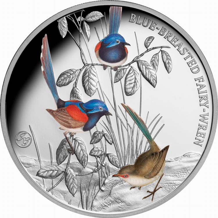 Niue_2026_Birds_of_Australia_Blue-Breasted_Fairy-Wren_John_Gould_$1_1_Troy_Ounce_Pure_Silver_Proof_with_Color_Mintage_750