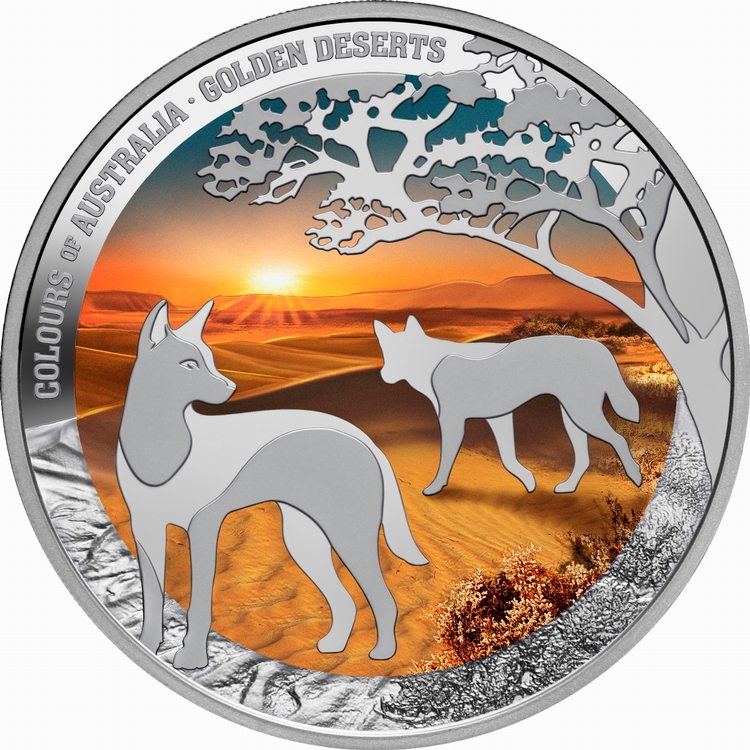 Niue_2026_Colors_of_Australia_4_Golden_Deserts_and_Dingo_Dogs_$1_1_Troy_Ounce_Pure_Silver_Proof_with_Color Niue_2026_Colors_of_Australia_4_Golden_Deserts_and_Dingo_Dogs_$1_1_Troy_Ounce_Pure_Silver_Proof_with_Color