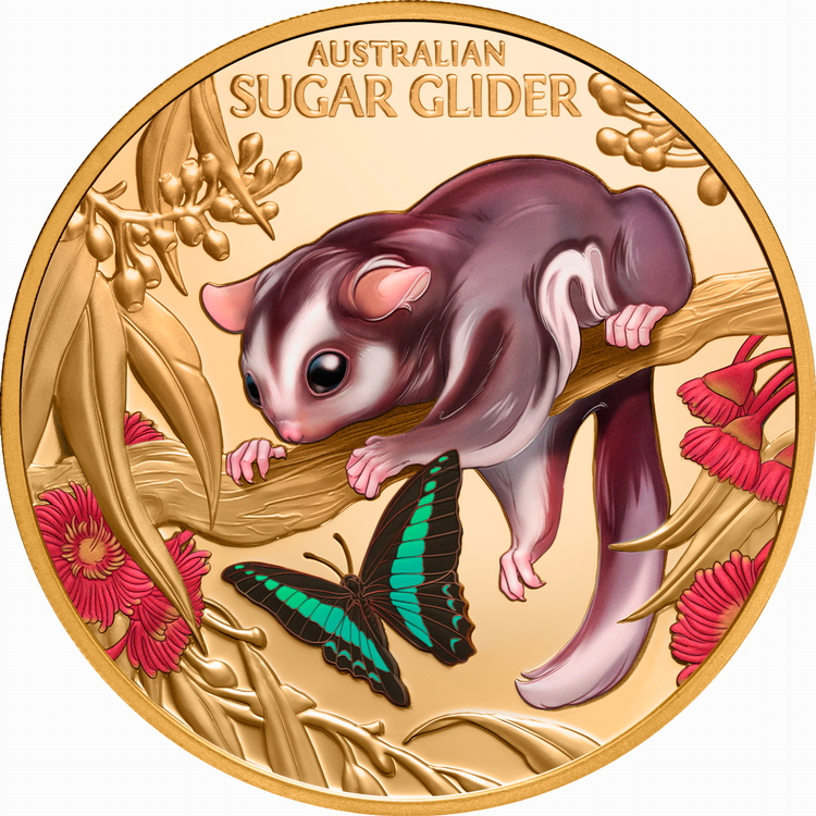 Niue_2026_Cute_and_Cuddly_3_Baby_Sugar_Glider_Joey_$100_1_Troy_Ounce_Pure_Gold_Proof_with_Color_MINTAGE_99 Niue_2026_Cute_and_Cuddly_3_Baby_Sugar_Glider_Joey_$100_1_Troy_Ounce_Pure_Gold_Proof_with_Color_MINTAGE_99