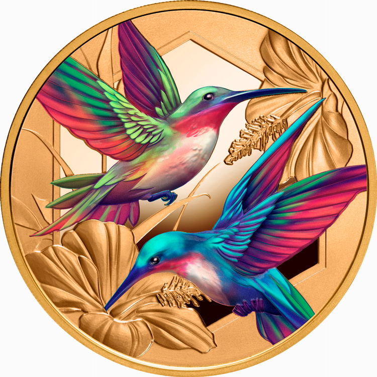 Niue_2026_Hummingbirds_and_Hibiscus_$100_1_Troy_Ounce_Pure_Gold_Proof_with_Color_MINTAGE_50 Niue_2026_Hummingbirds_and_Hibiscus_$100_1_Troy_Ounce_Pure_Gold_Proof_with_Color_MINTAGE_50