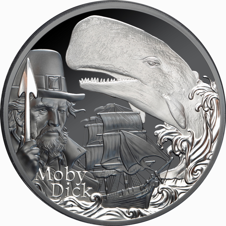 Niue_2026_Moby_Dick_175th_Anniversary_Herman_Melville_$5_2_Troy_Oz_Pure_Silver_Black_Proof_MINTAGE_299