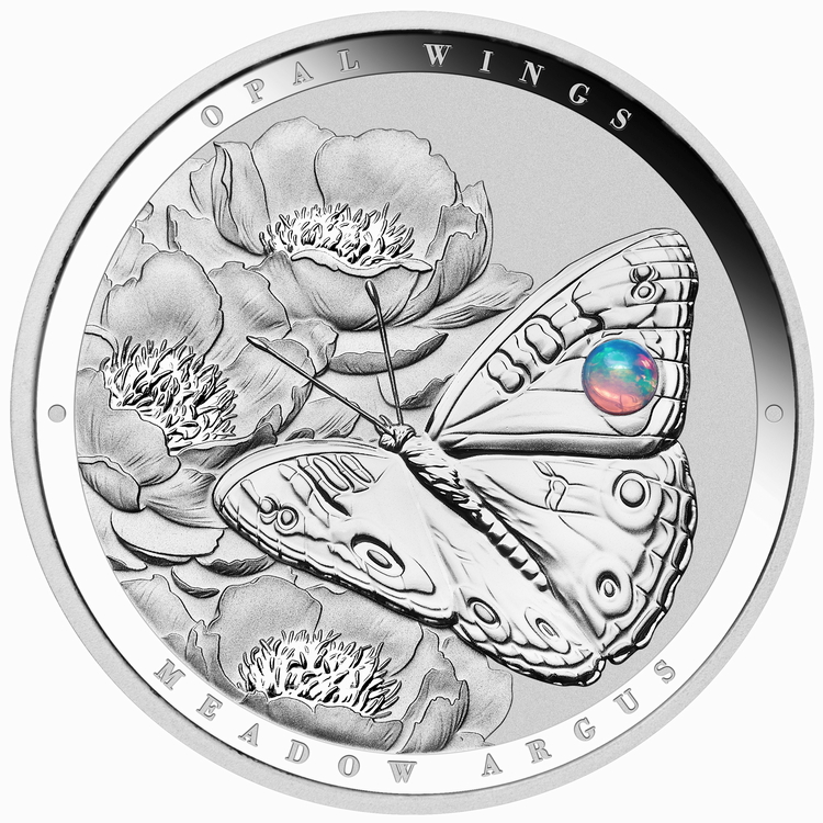 Niue_2026_Opal_Wings_1_Meadow_Argus_Butterfly_$2_1_Troy_Oz_Pure_Silver_Proof_with_Genuine_Opal_Gemstone_Insert