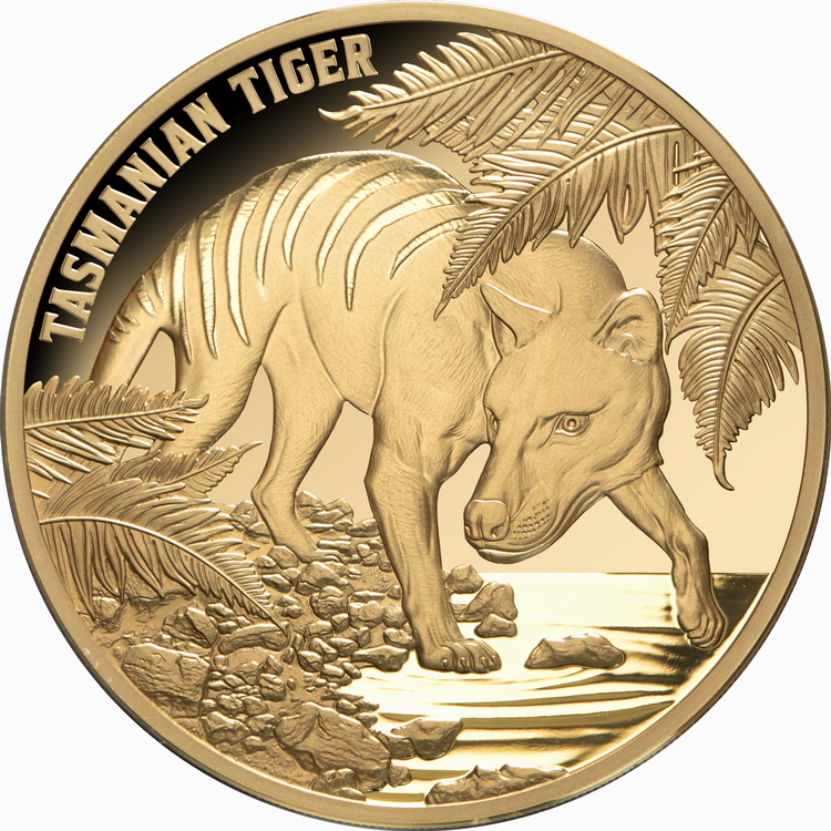 Niue_2026_Tasmanian_Tiger_Thylacine_90th_Anniversary_of_Extinction_$100_1_Troy_Oz_Pure_Gold_Proof_MINTAGE_50